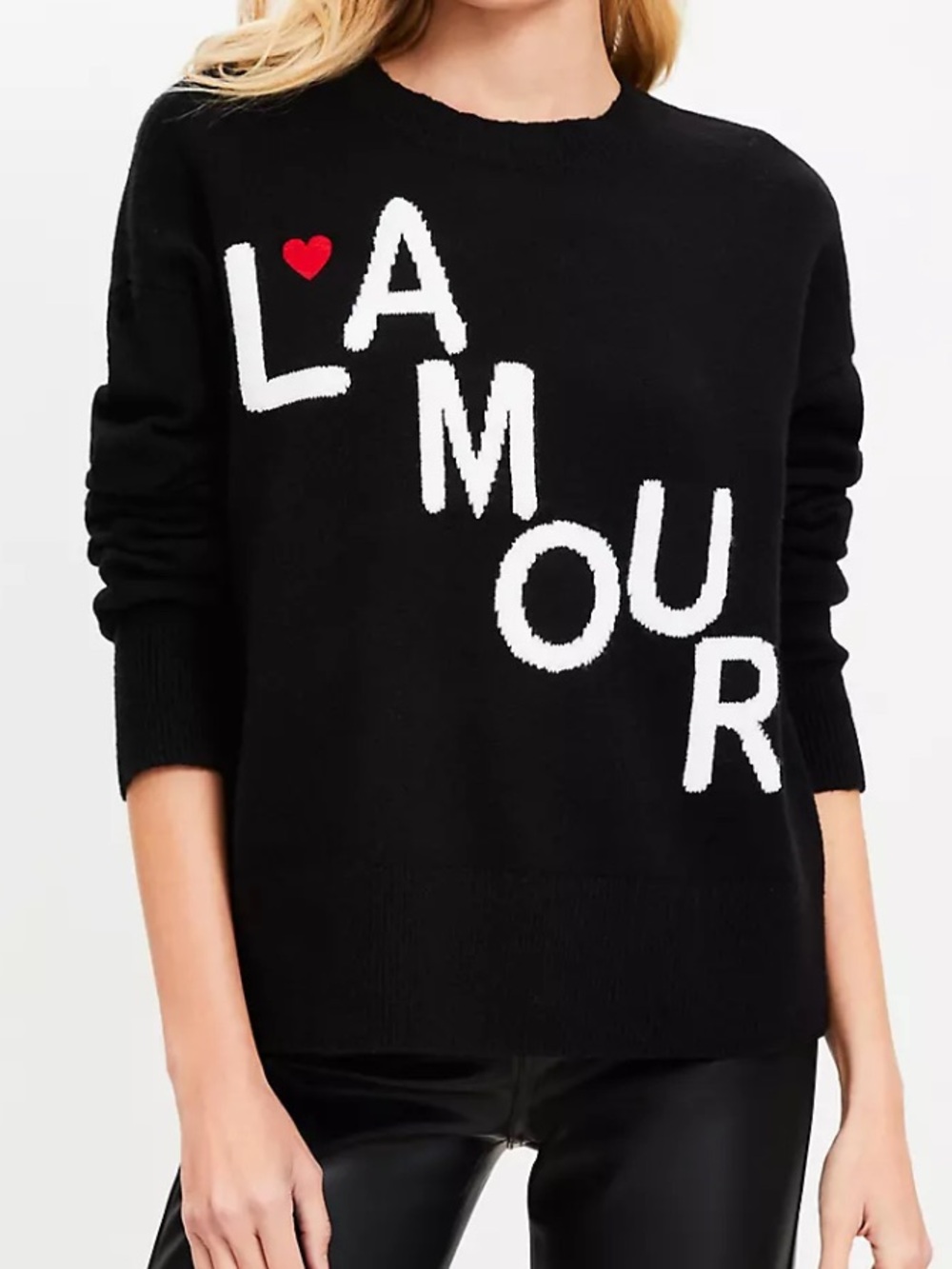 Loft Black 'Lamour ' Crewneck Sweater Sz S